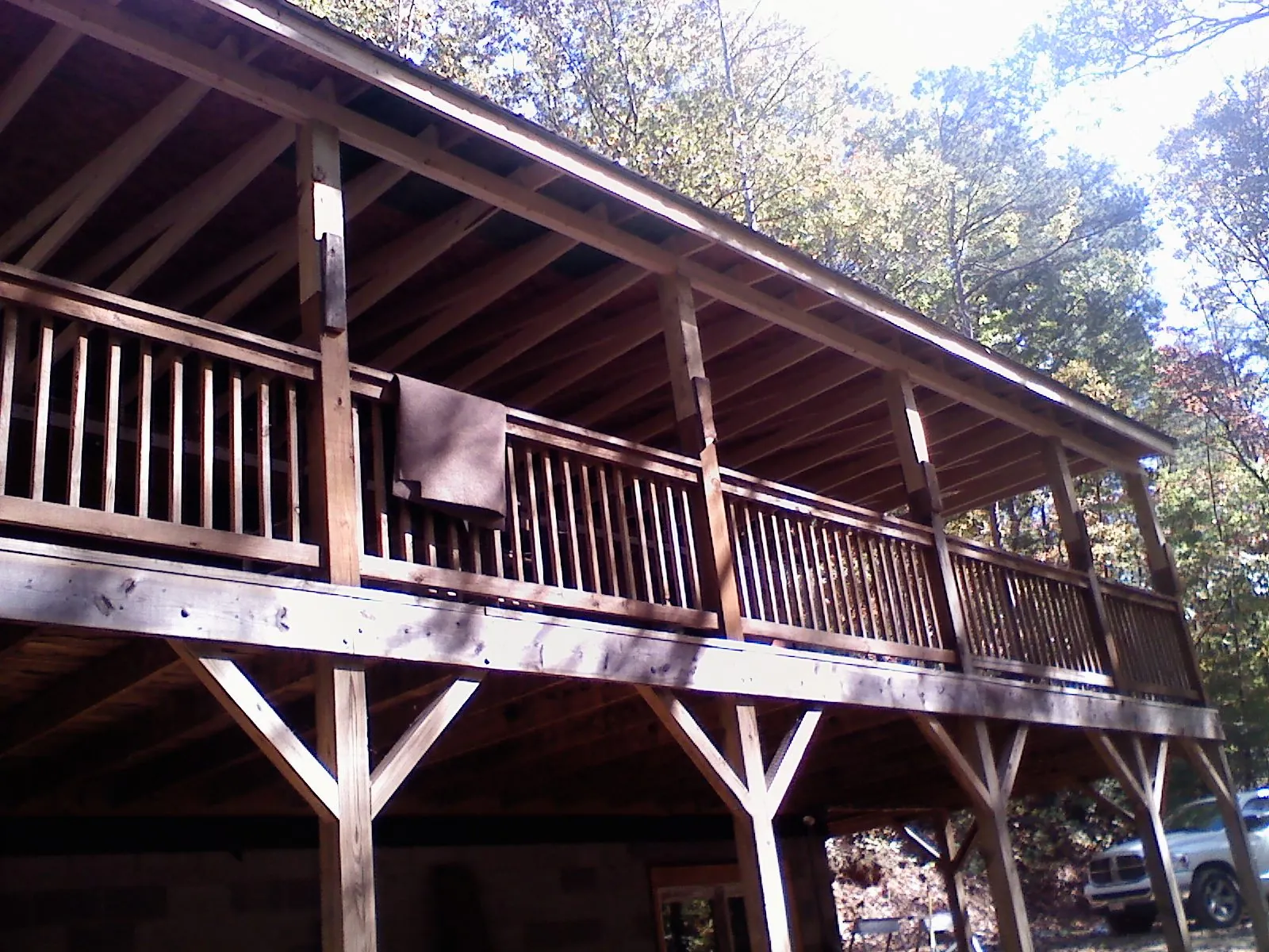 Timber framing under a new elevated porch and deck — Roof Leak Repair in Lamar by Roofing Brothers
